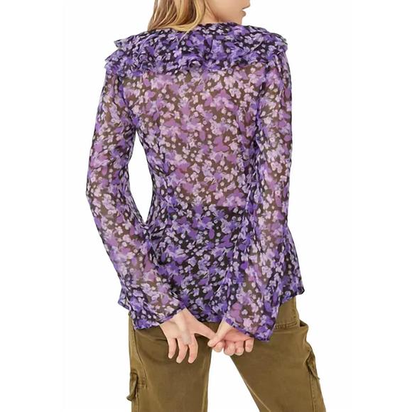 NEW FREE PEOPLE nina printed top in black combo - Picture 3 of 3